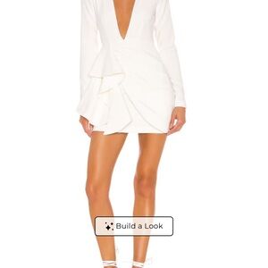 Michael Costello White Long Sleeve Dress
